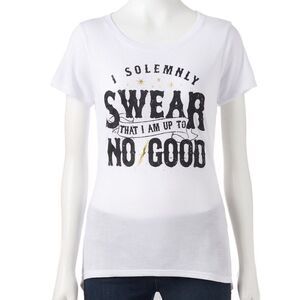 Harry potter White Graphic Tee - I Solemnly Swear
